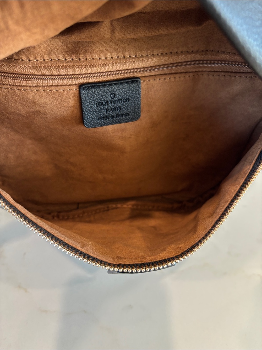 Black Monogram Empreinte Crossbody Bum Bag with Gold Hardware - Picture 7 of 14